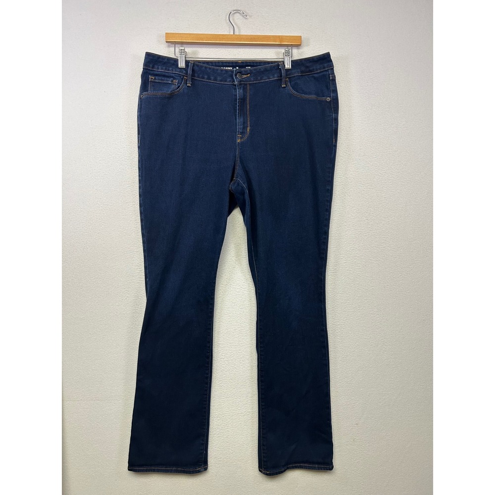 Classic Old Navy Women 18 Long Dark Wash Blue Kicker Bootcut Jeans
